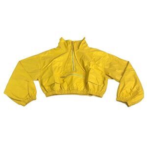 Free People Movement Jacket Women XS Yellow Moonlight Reflective Half Zip Vented